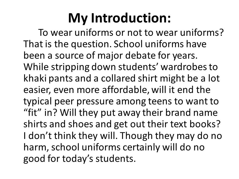 Why I Am Against School Uniforms